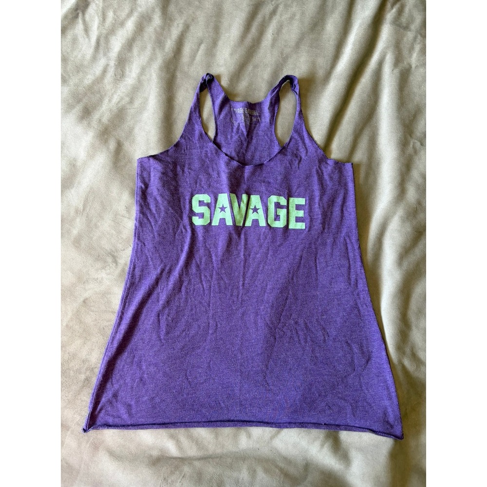 Savage Barbell Killin It Racerback Tank Top Purple Heather Gym Graphic Small
